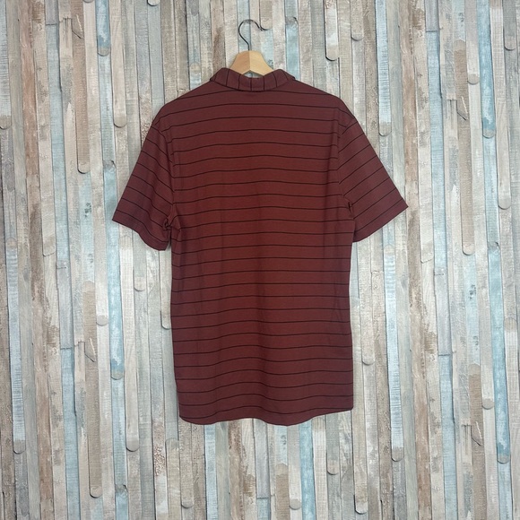 Lululemon L Evolution Short Sleeve Polo Shirt Red Nevis Stripe Savannah Black - Picture 5 of 5